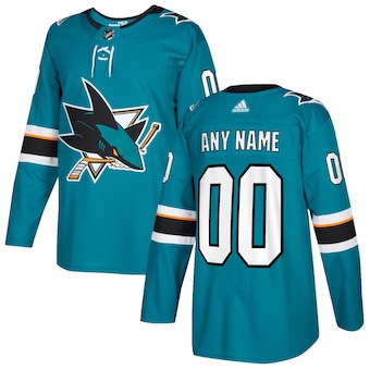 NHL Men adidas San Jose Sharks blue Customized Jersey->customized nhl jersey->Custom Jersey
